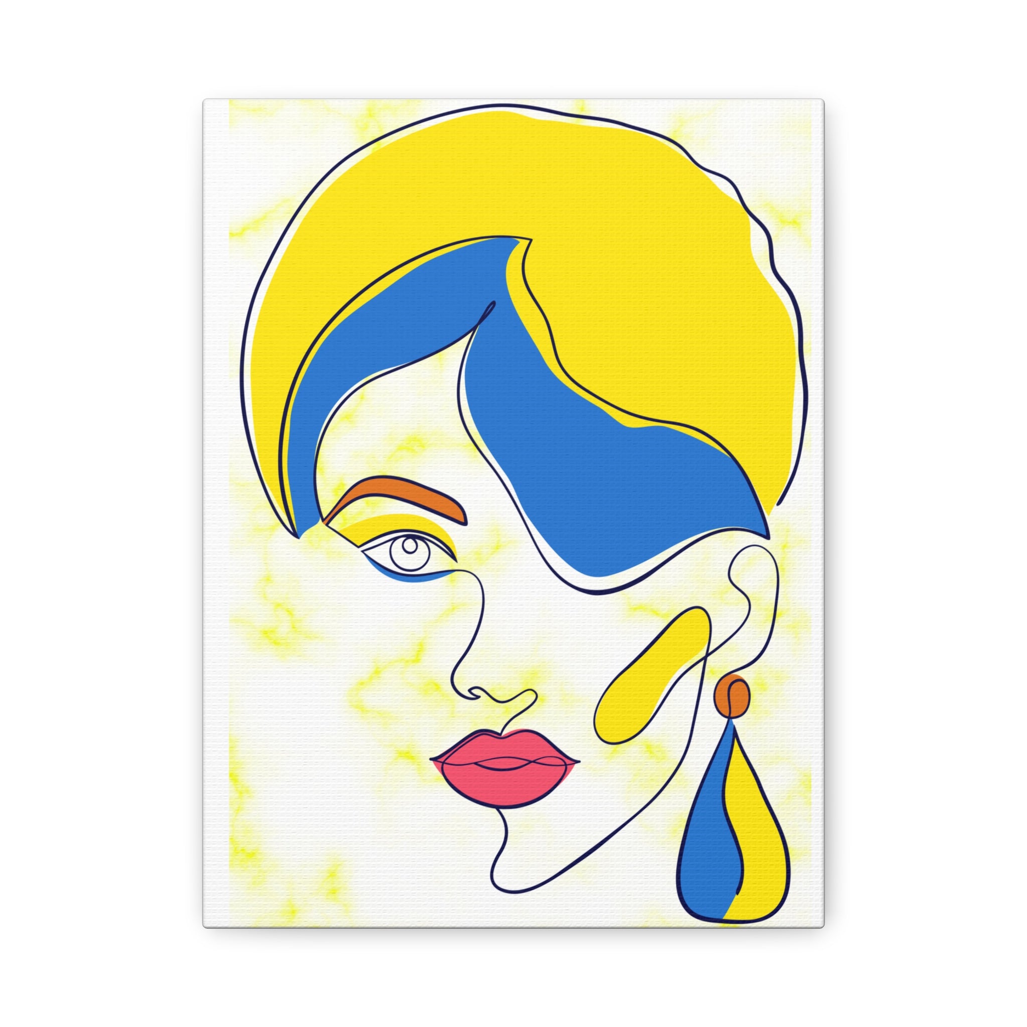 Vibrante Visage, Matte Leinwand, Gestreckt, 1,25", Geschenkidee, Abstrakte Kunst, Leinwand Wandkunst, Frauenportrait
