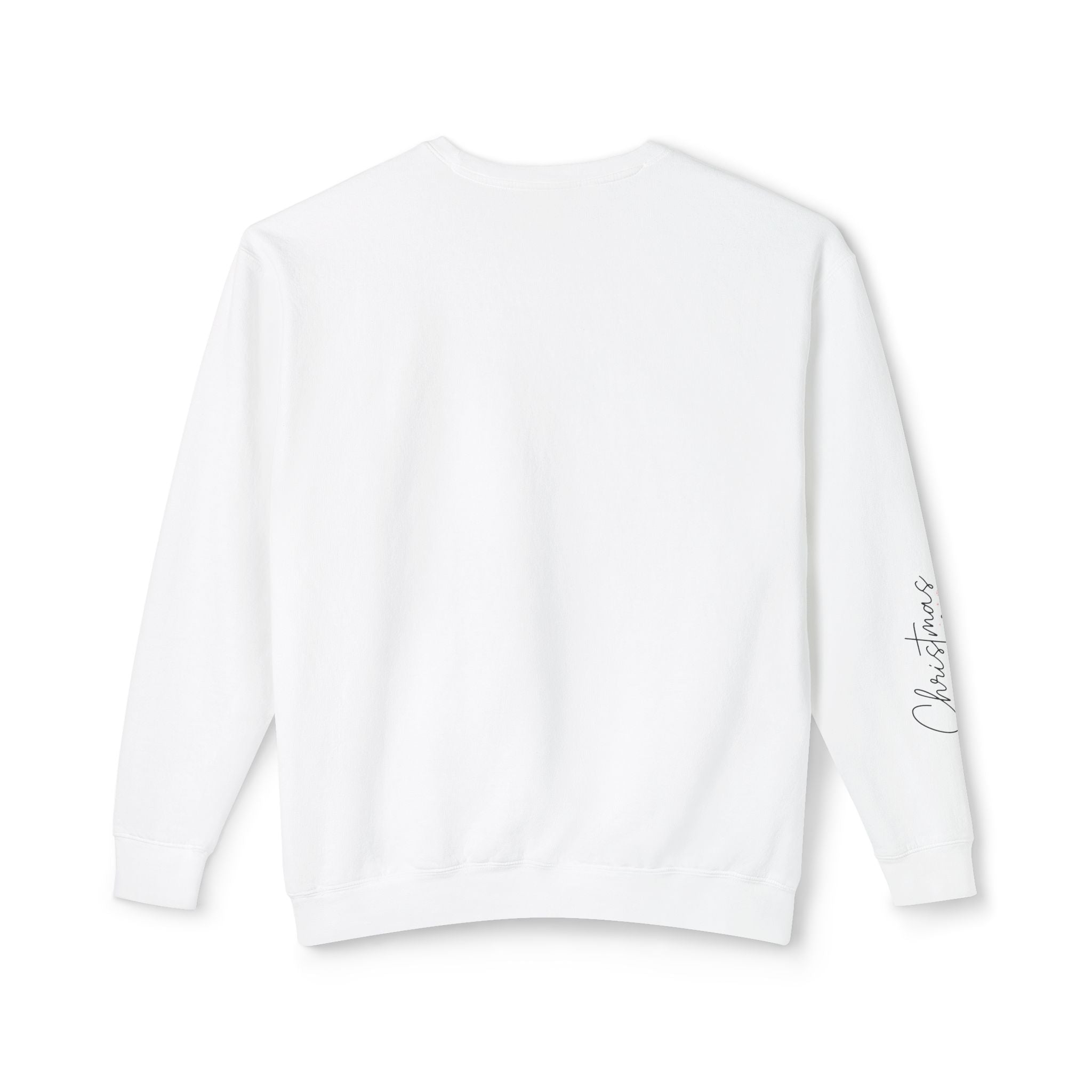 White Christmas Lightweight Crewneck Sweatshirt with Festive Design